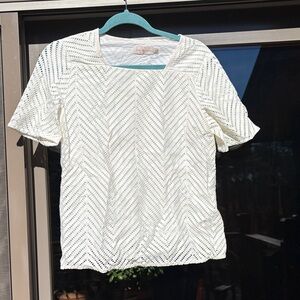 Tory Burch short sleeved eyelet blouse top